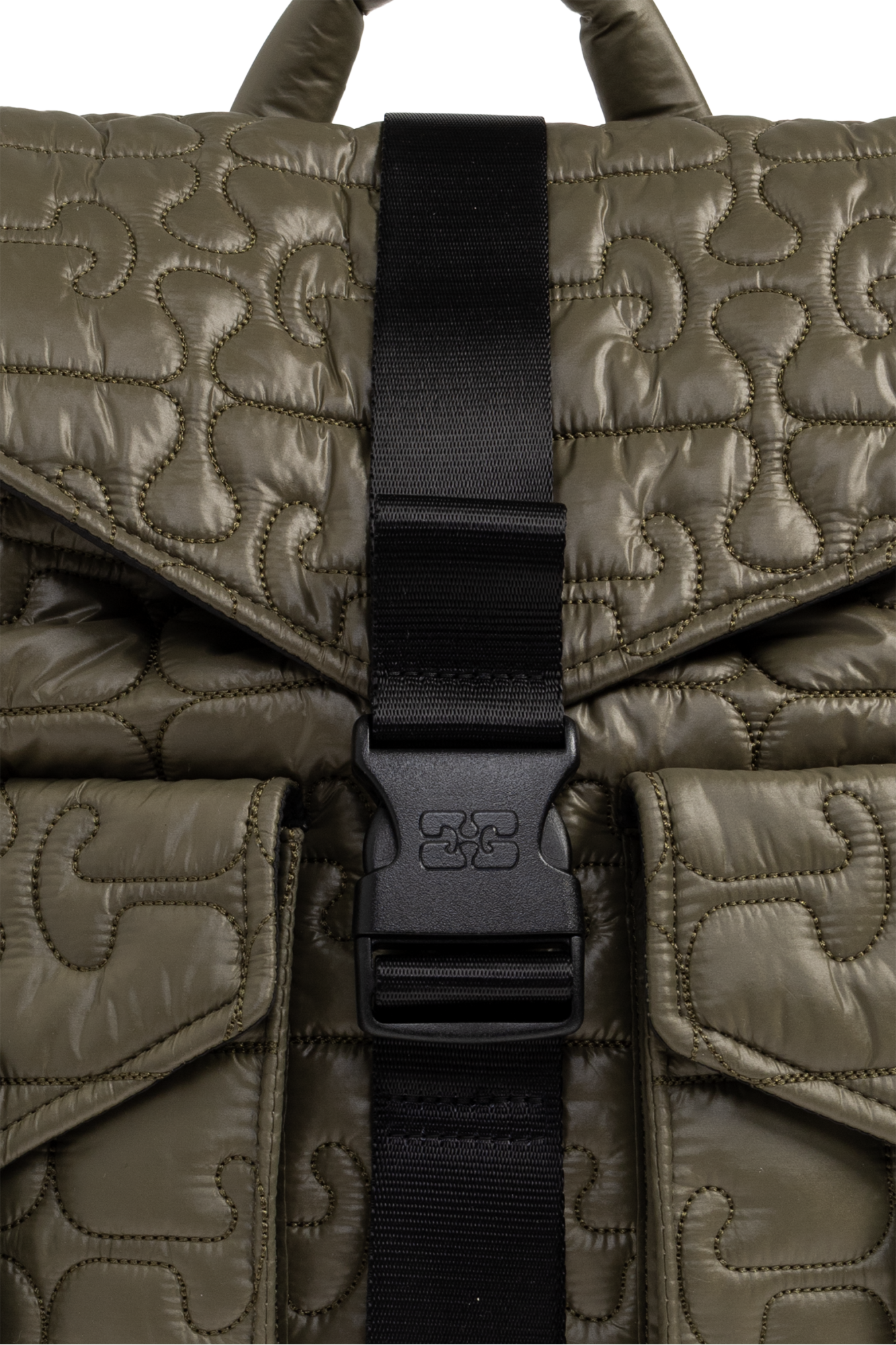Green Quilted backpack Ganni - Vitkac GB